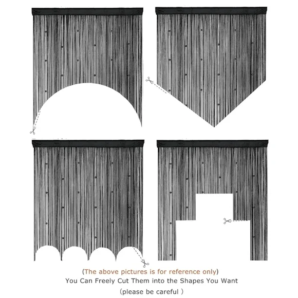 YaoYue Beaded String Curtain Black - Picture 4 of 8